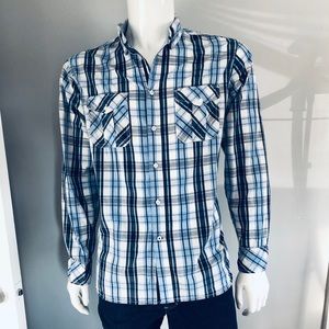 Paper Denim & Cloth Men’s Blue on Blue Plaid Shirt. Make an offer!